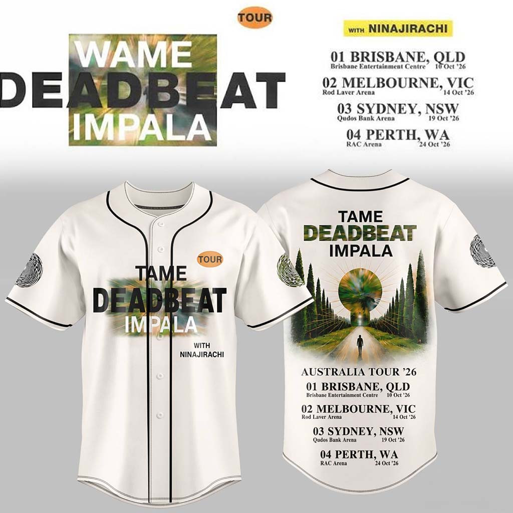 Tame Impala Deadbeat Tour Baseball Jersey HG 2026 Tame Impala Merch Gifts For Music Lovers