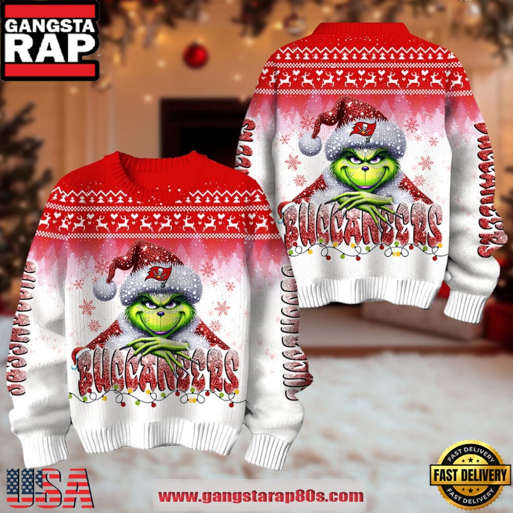 Tampa Bay Buccaneers NFL x The Grinch Edition Ugly Christmas Sweater LN