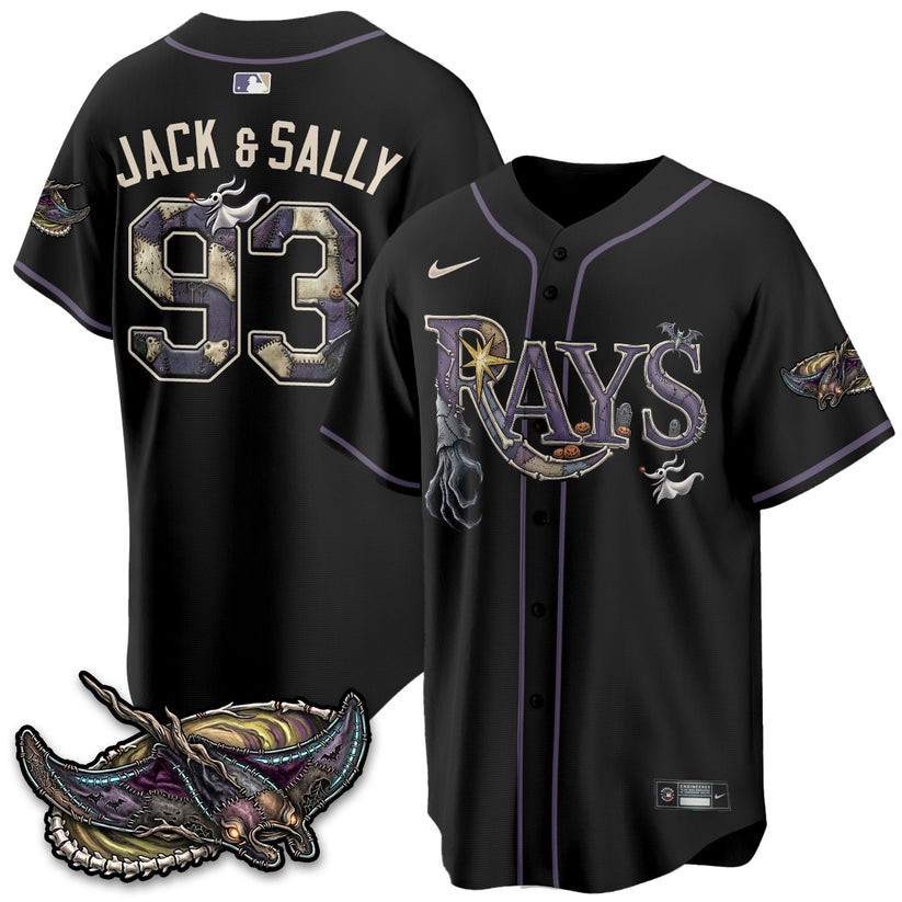 Tampa Bay Rays Merch X Nightmare Halloween Jack And Sally Baseball Jersey HG Rays Fan Gift – Joyoce