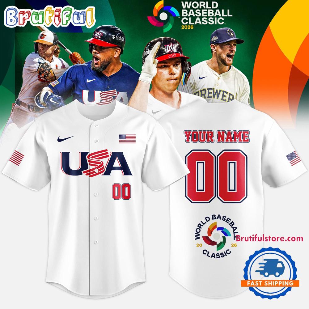 Team USA 2026 World Baseball Classic Personalized HFN Baseball Jersey Shirt