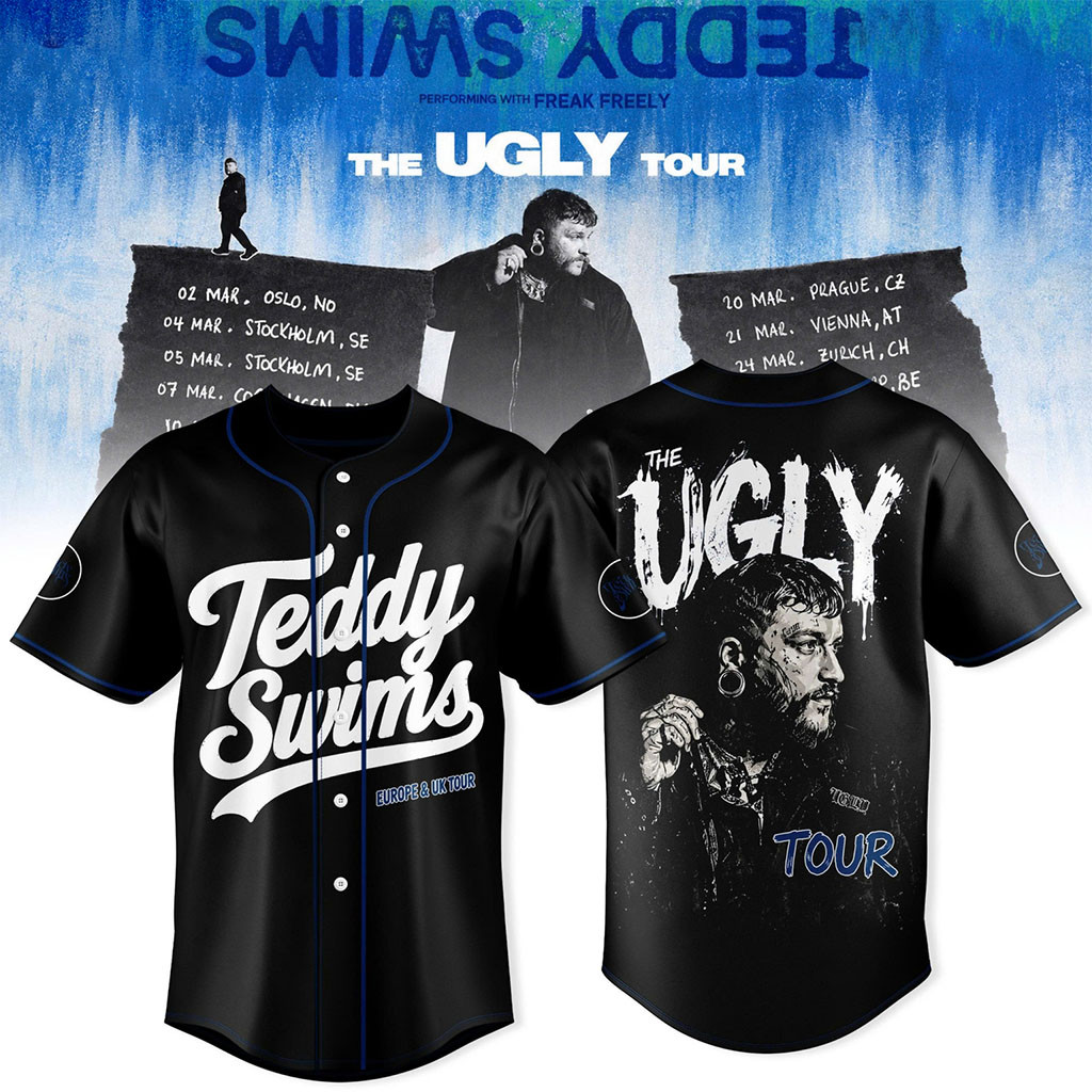 Teddy Swims The Ugly Europe And UK Tour 2027 Baseball Jersey HG Teddy Swims Concert Merch