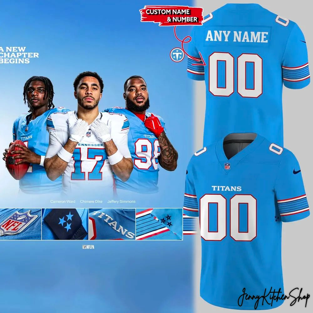 Tennessee Titans New Uniform 2026 Custom HFN Football Jersey