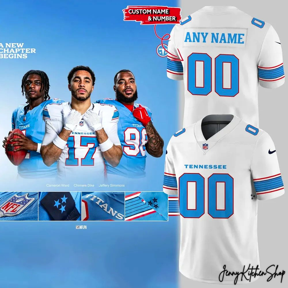 Tennessee Titans New Uniform 2026 Custom HFN Football Jersey - Image 2
