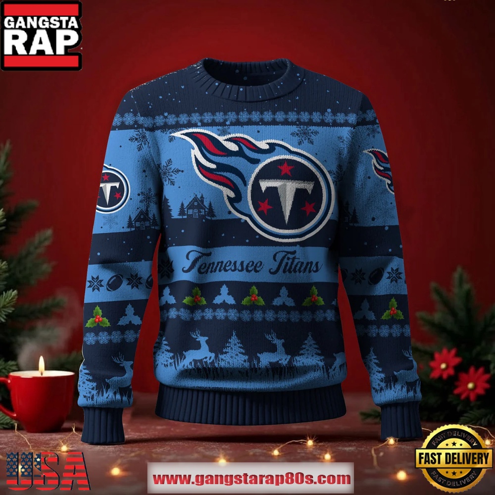 Tennessee Titans NFL Holiday Spirit Ugly Christmas Sweater LN