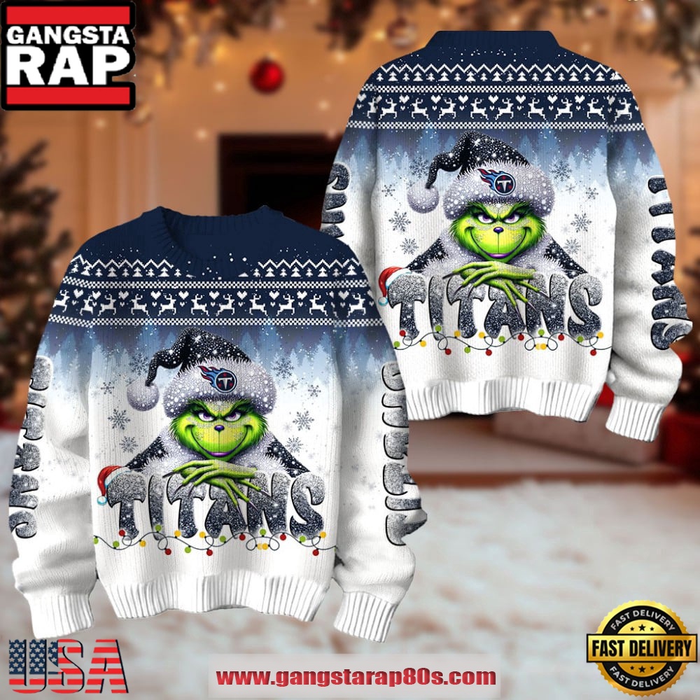 Tennessee Titans NFL x The Grinch Edition Ugly Christmas Sweater LN