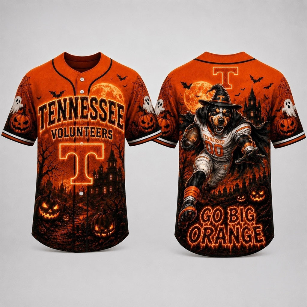 Tennessee Volunteers 2026 Haunted Night Halloween Baseball Jersey HG Volunteers Merch Fan Gifts