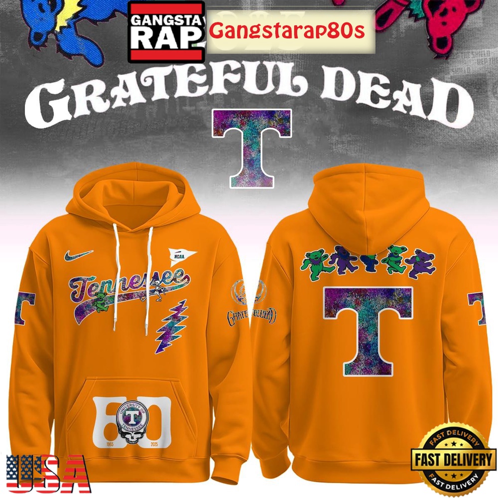 Tennessee Volunteers Grateful Dead 60 Years 2025 Special Edition All Over Print T-Shirt Hoodie Or Zip-up Hoodie LN