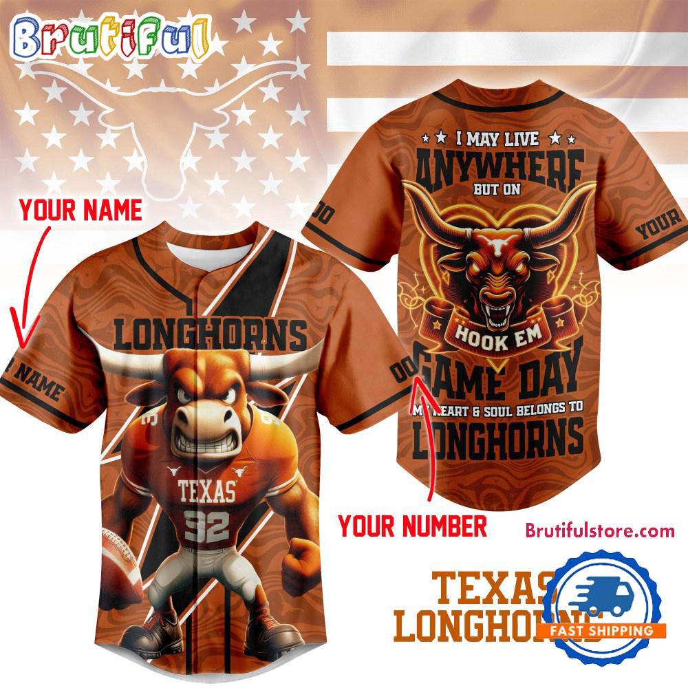Texas Longhorns 2025 NCAA Game Day HFN Baseball Jersey Shirt