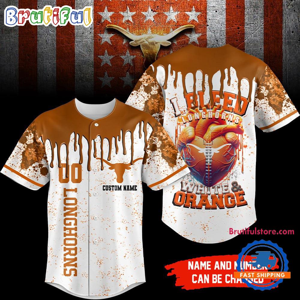 Texas Longhorns NCAA I Bleed HFN Baseball Jersey