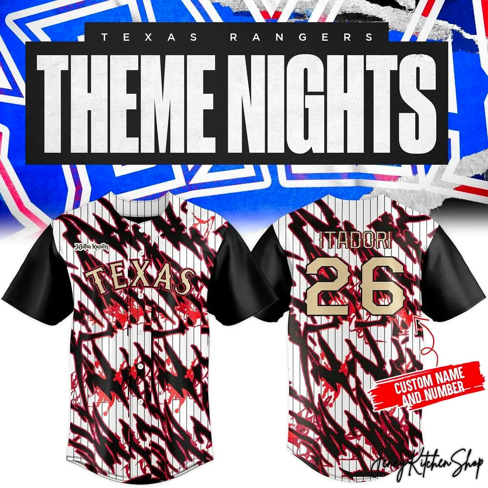 Texas Rangers Theme Night Itadori Kaisen 2026 Limited HFN Baseball Jersey