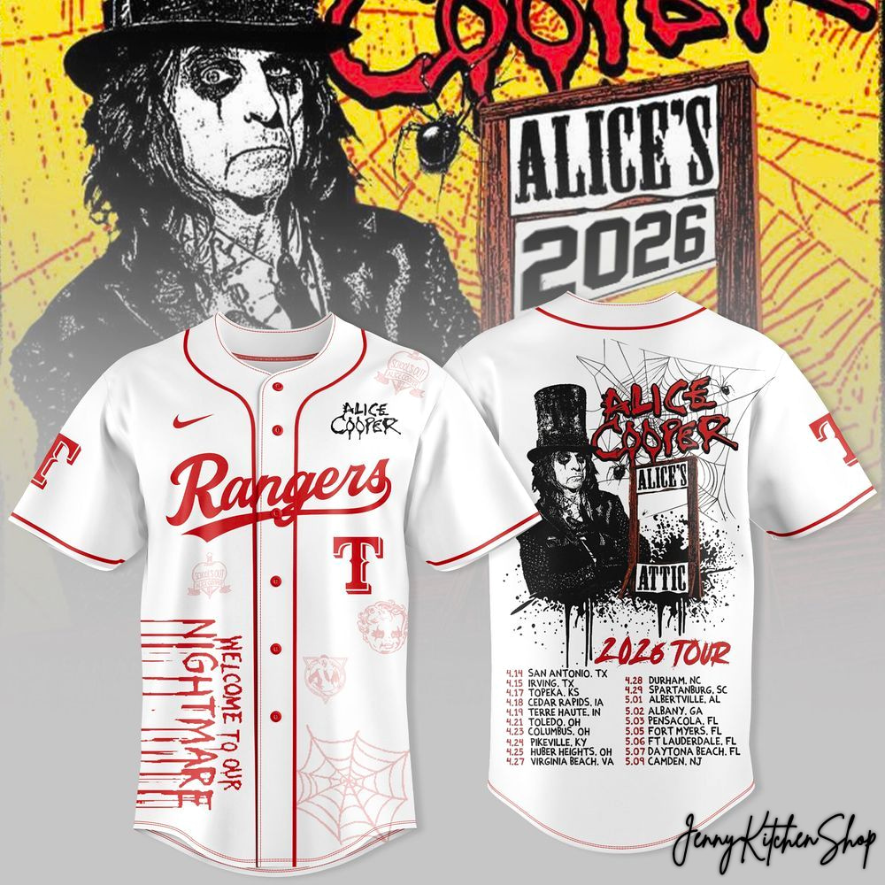 Texas Rangers x Alice Cooper Tour 2026 Limited HFN Baseball Jersey