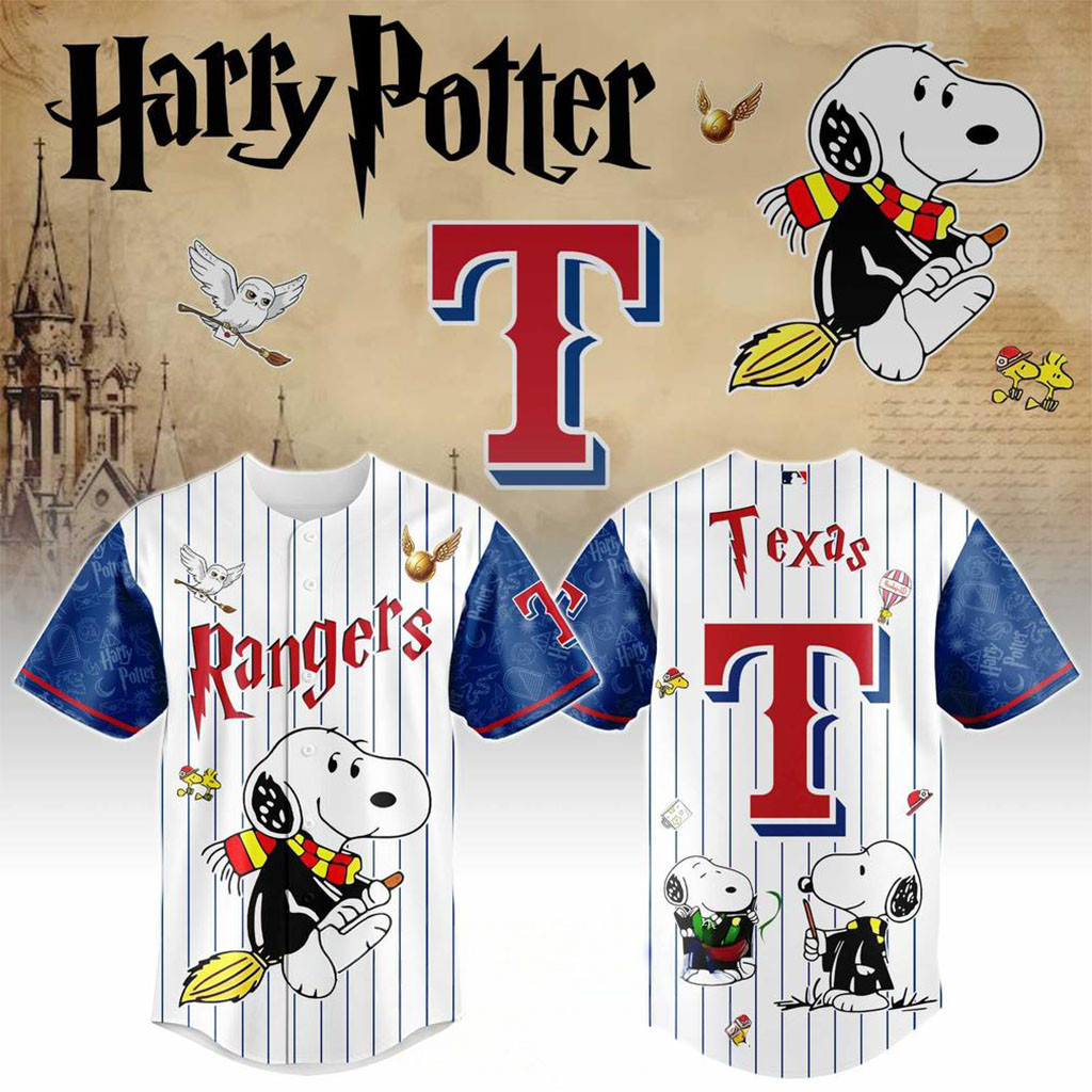 Texas Rangers X Peanuts Harry Potter 2026 Baseball Jersey HG Texas Rangers Merch Gift For Fans