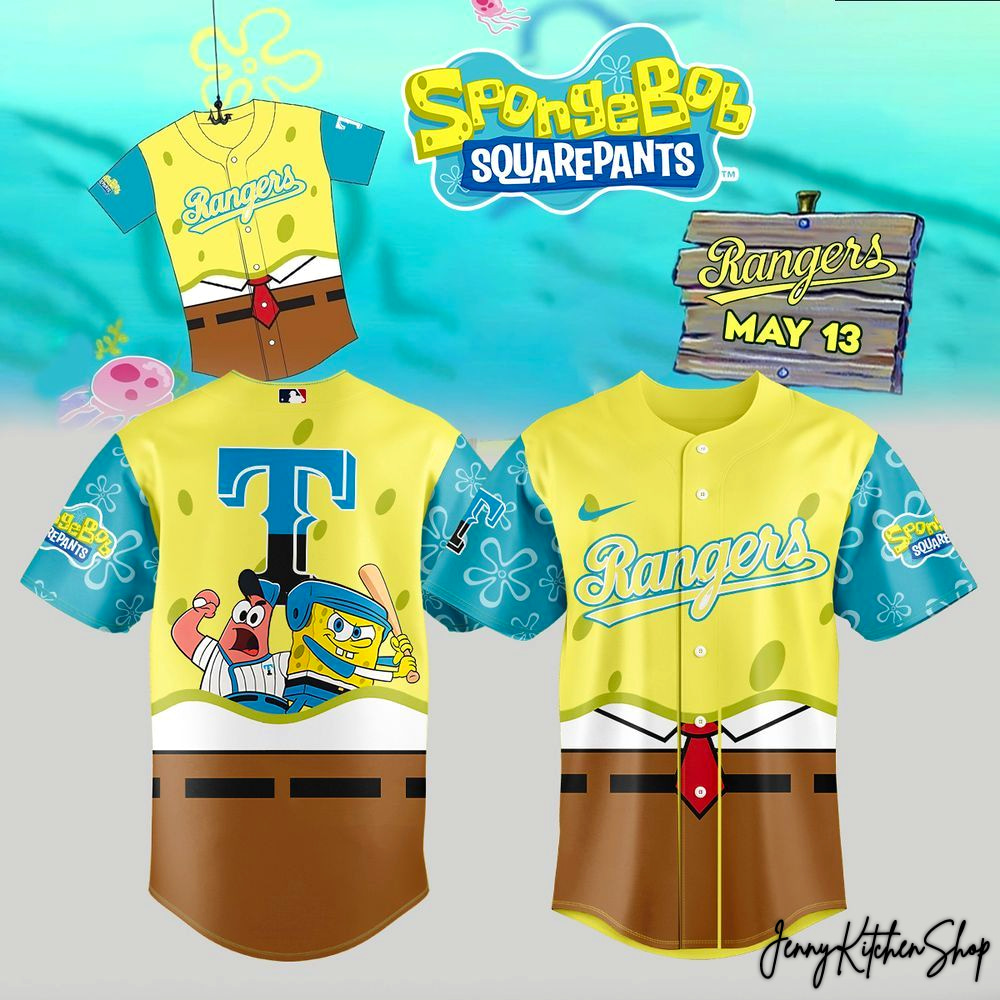 Texas Rangers x SpongeBob SquarePants 2026 HFN Baseball Jersey