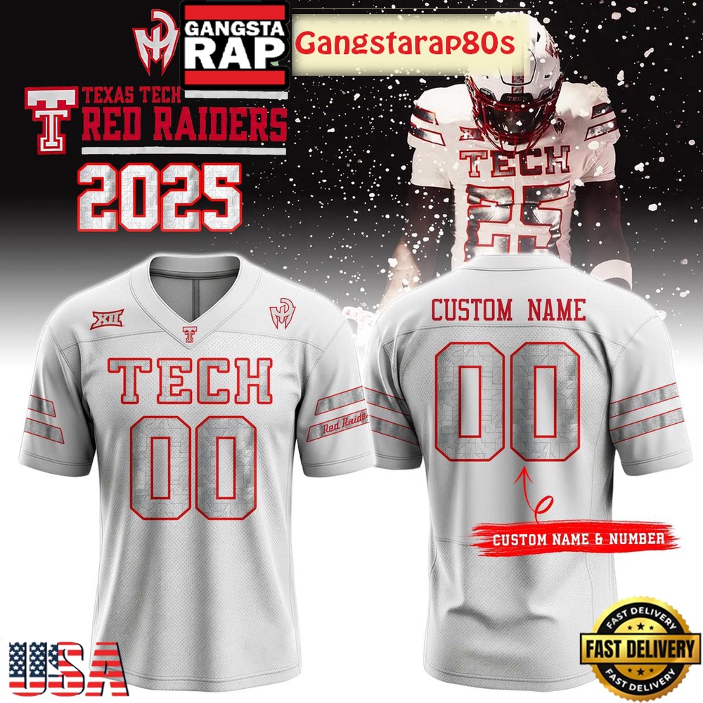 Texas Tech Red Raiders New Uniform 2025 Personalized Football Jersey LN