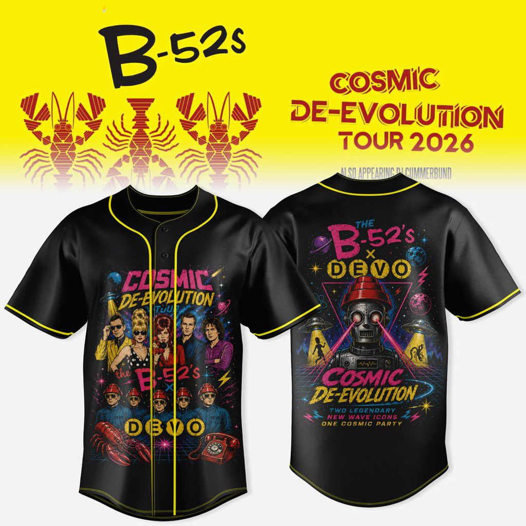 The B-52s X Devo Merch 2026 Cosmic De-Evolution Baseball Jersey HG Best Gift For Fans