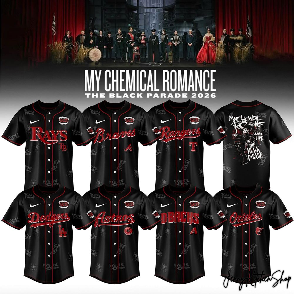 The Black Parade 2026 MLB x My Chemical Romance Collection HFN Baseball Jersey