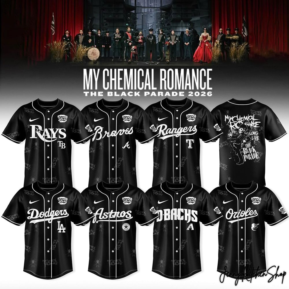 The Black Parade 2026 MLB x My Chemical Romance Collection HFN Baseball Jersey - Image 2