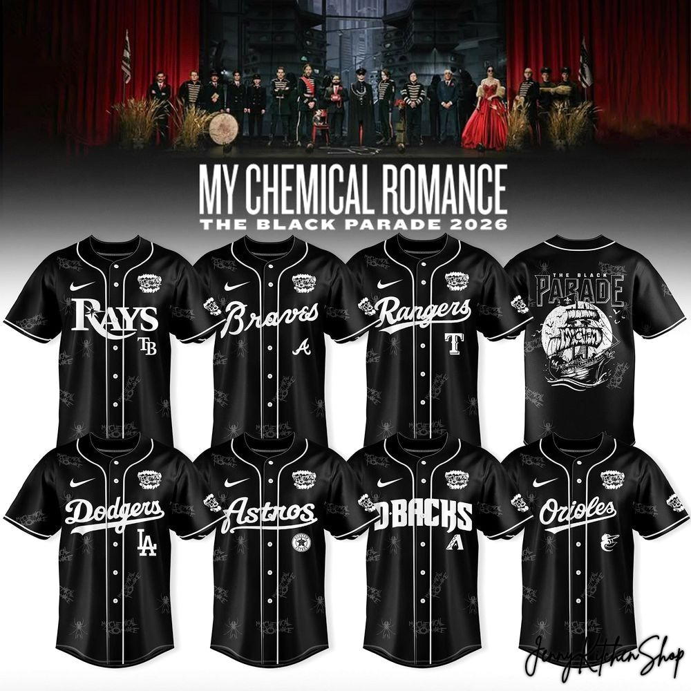The Black Parade 2026 MLB x My Chemical Romance Collection HFN Baseball Jersey - Image 4