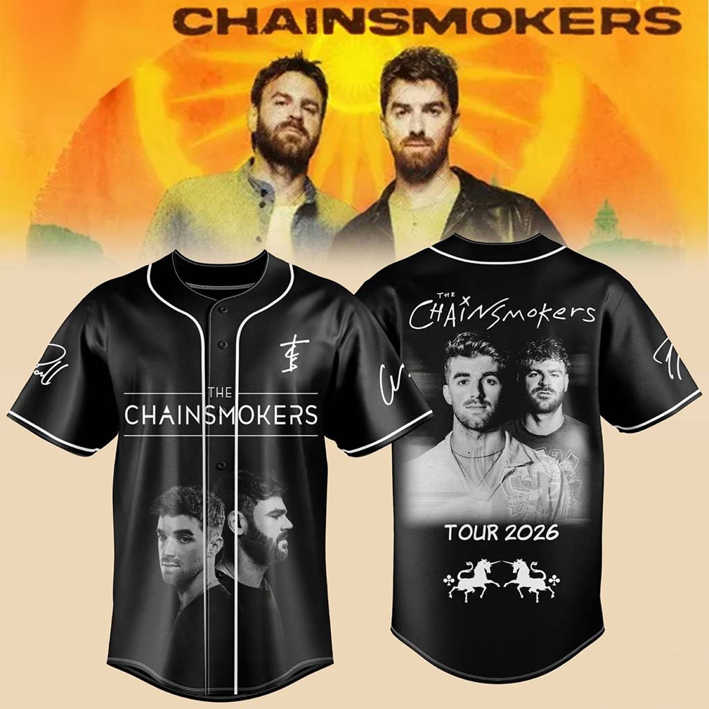The Chainsmokers Tour 2026 Baseball Jersey HG The Chainsmokers Merch EDM Fan Apparel Gift Ideas