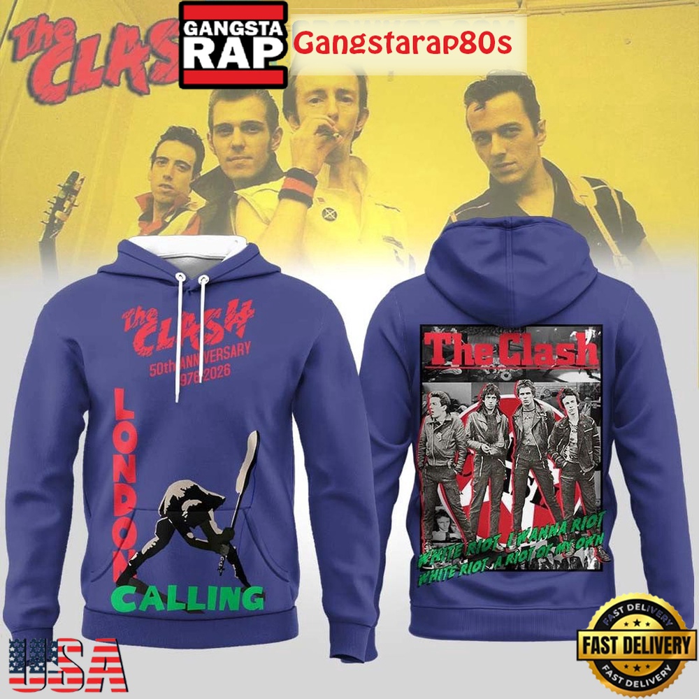The Clash 50th Anniversary 2026 London Calling Unisex T-Shirt Hoodie Or Zip-up Hoodie LN