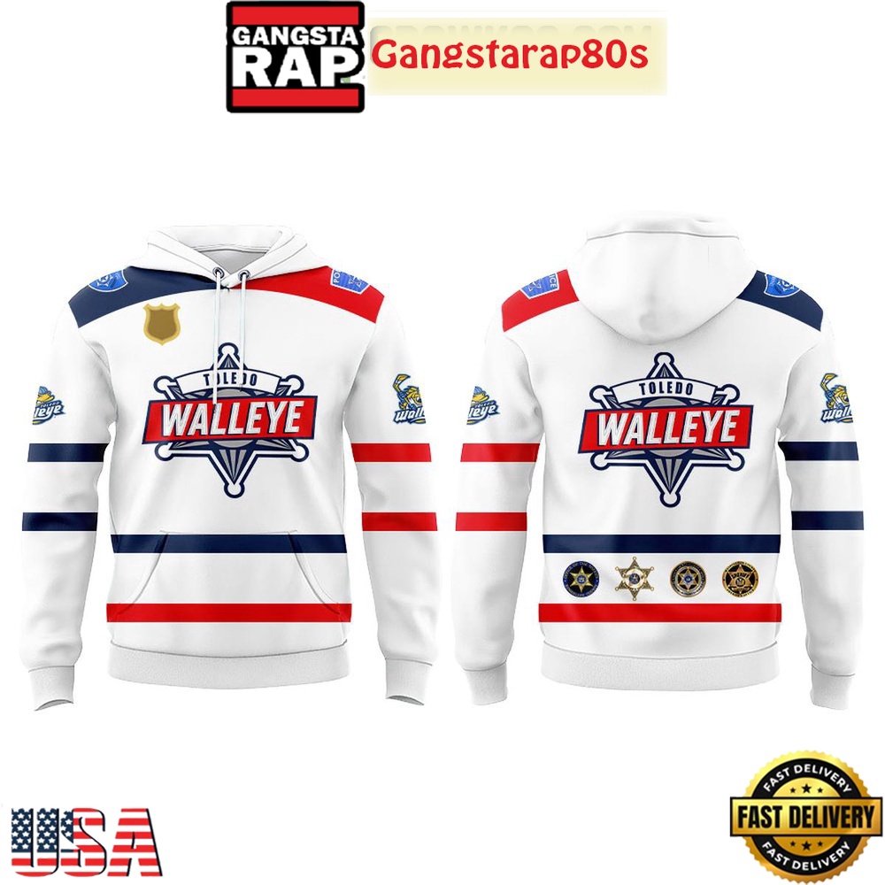 Toledo Walleye Law Enforcement Night 2026 Special Edition T-Shirt Hoodie Or Zip-up Hoodie LN
