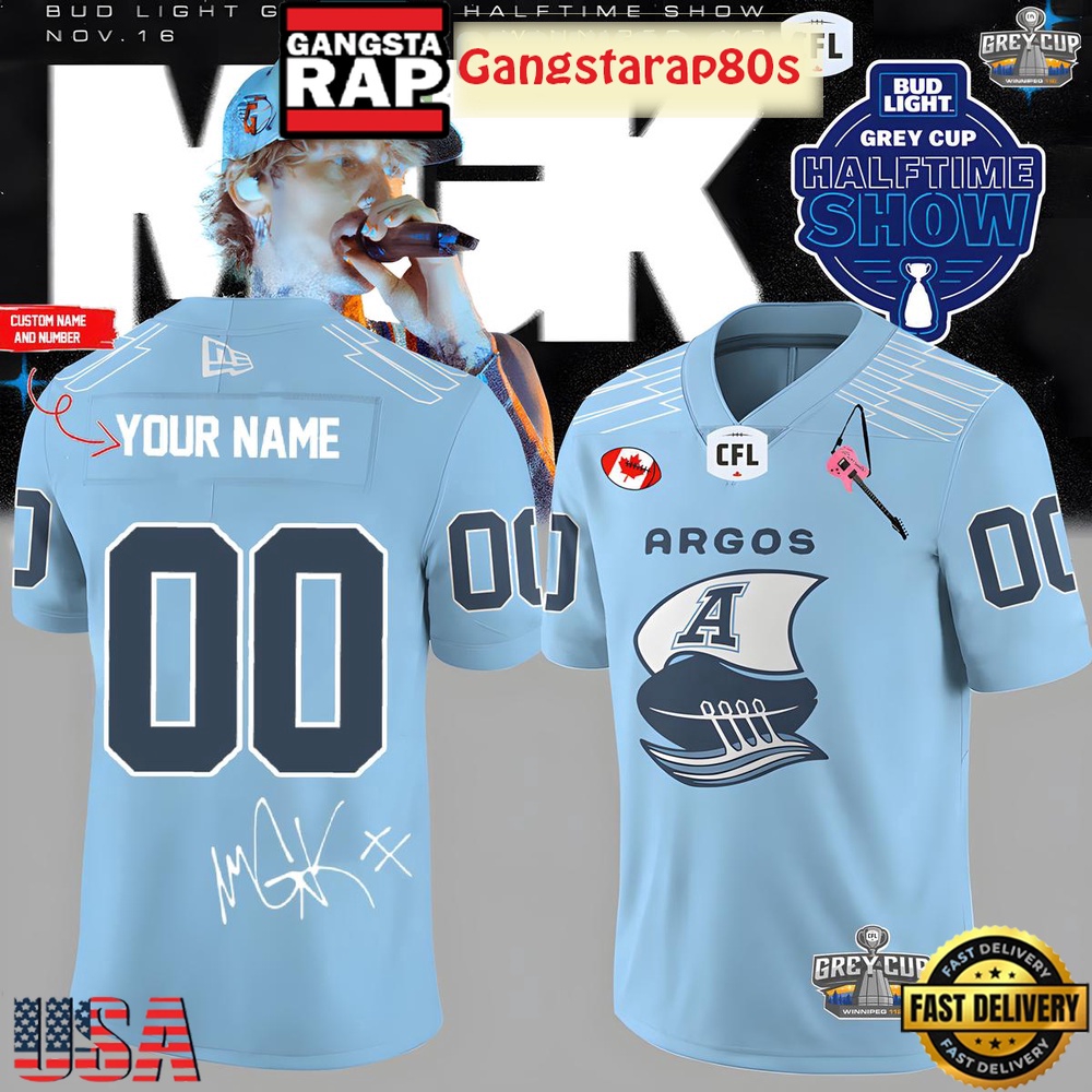 Toronto Argonauts x Machine Gun Kelly 2025 Personalized Football Jersey LN