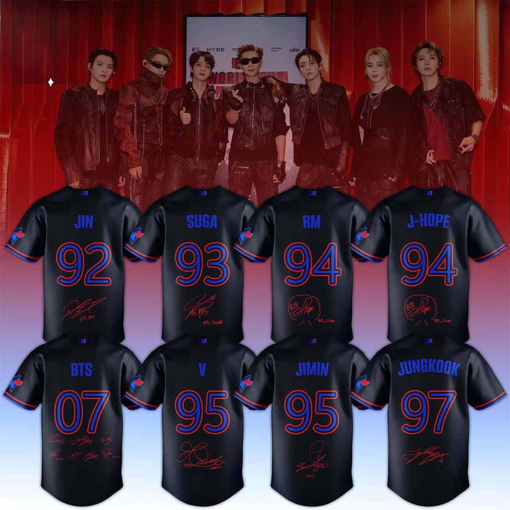 Toronto Blue Jays BTS World Tour Rogers Stadium Night 2026 Baseball Jersey HG BTS Arirang Merch