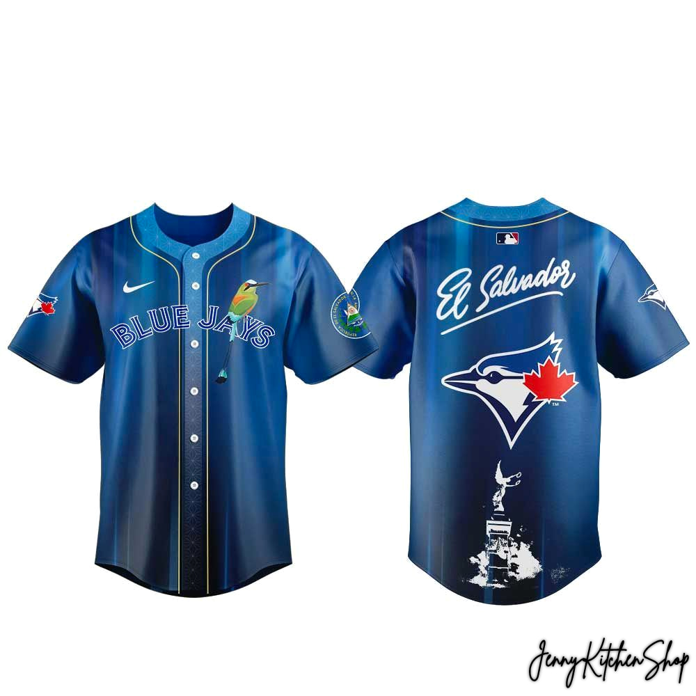 Toronto Blue Jays Salvadoran Heritage Day 2026 HFN Baseball Jersey - Image 2