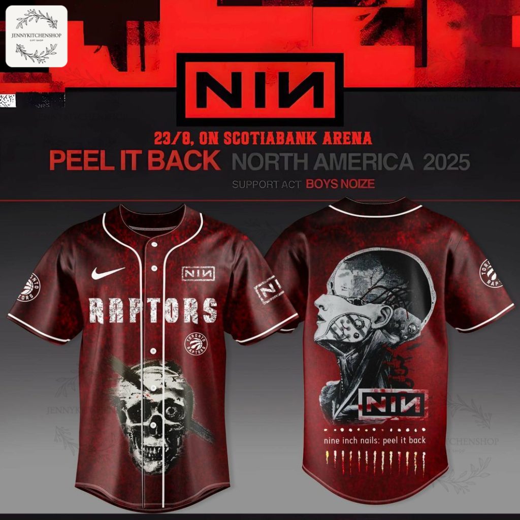 Toronto Raptors X Nine Inch Nails Peel It Back Tour 2025 HFN Baseball Jersey