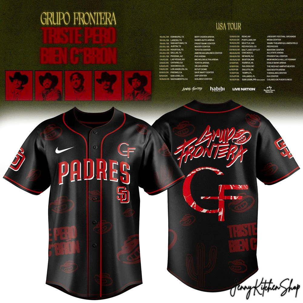 Triste Pero Bien Cabrón Tour 2026 San Diego Padres x Grupo Frontera HFN Baseball Jersey