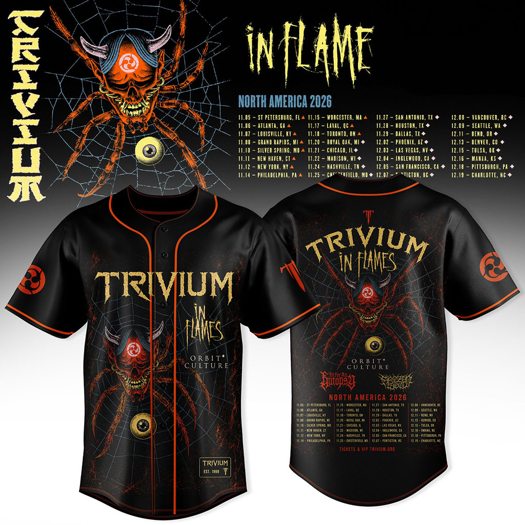 Trivium North America Tour 2026 Baseball Jersey HG Trivium In Flames Merch Gift For Music Fans – Joyoce