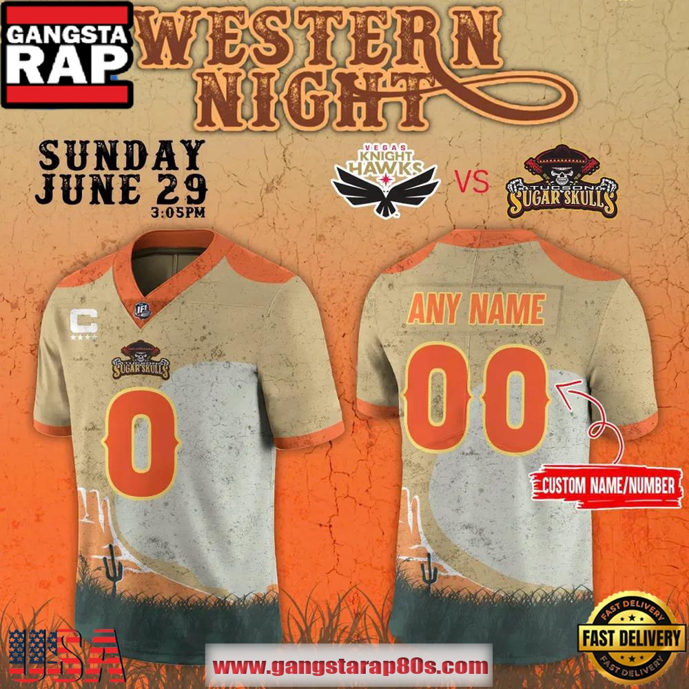 Tucson Sugar Skulls 2025 Western Night Limited Edition Personalized Football Jersey LN