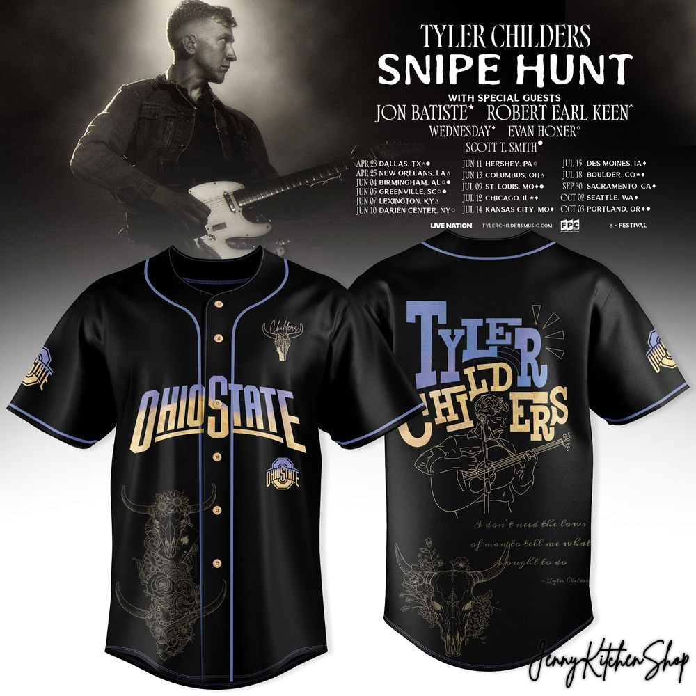 Tyler Childers x Ohio State Buckeyes 2026 Snipe Hunt HFN Baseball Jersey