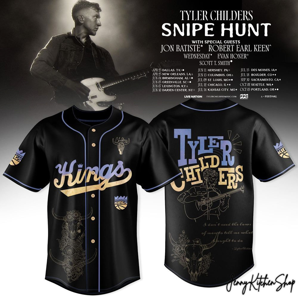 Tyler Childers x  Sacramento Kings 2026 Snipe Hunt HFN Baseball Jersey
