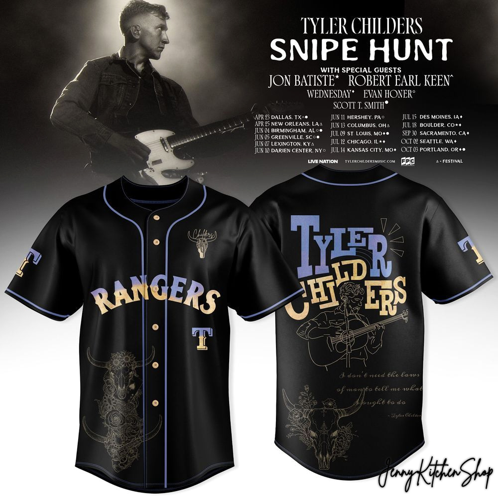 Tyler Childers x Texas Rangers 2026 Snipe Hunt HFN Baseball Jersey