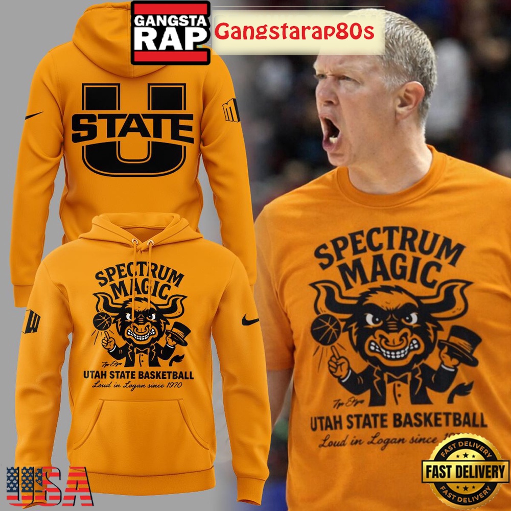 Utah State Basketball Spectrum Magic Special Edition T-Shirt Hoodie Or Zip-up Hoodie LN