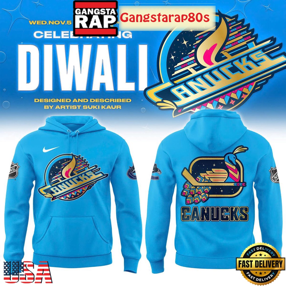 Vancouver Canucks Celebration Diwali Special Edition All Over Print T-Shirt Hoodie Or Zip-up Hoodie LN