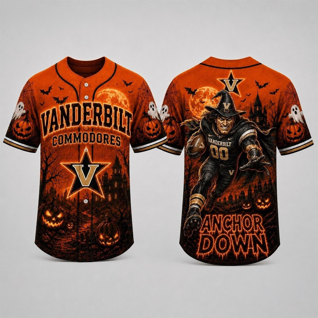 Vanderbilt Commodores 2026 Haunted Night Halloween Baseball Jersey HG Commodores Merch Best Gifts