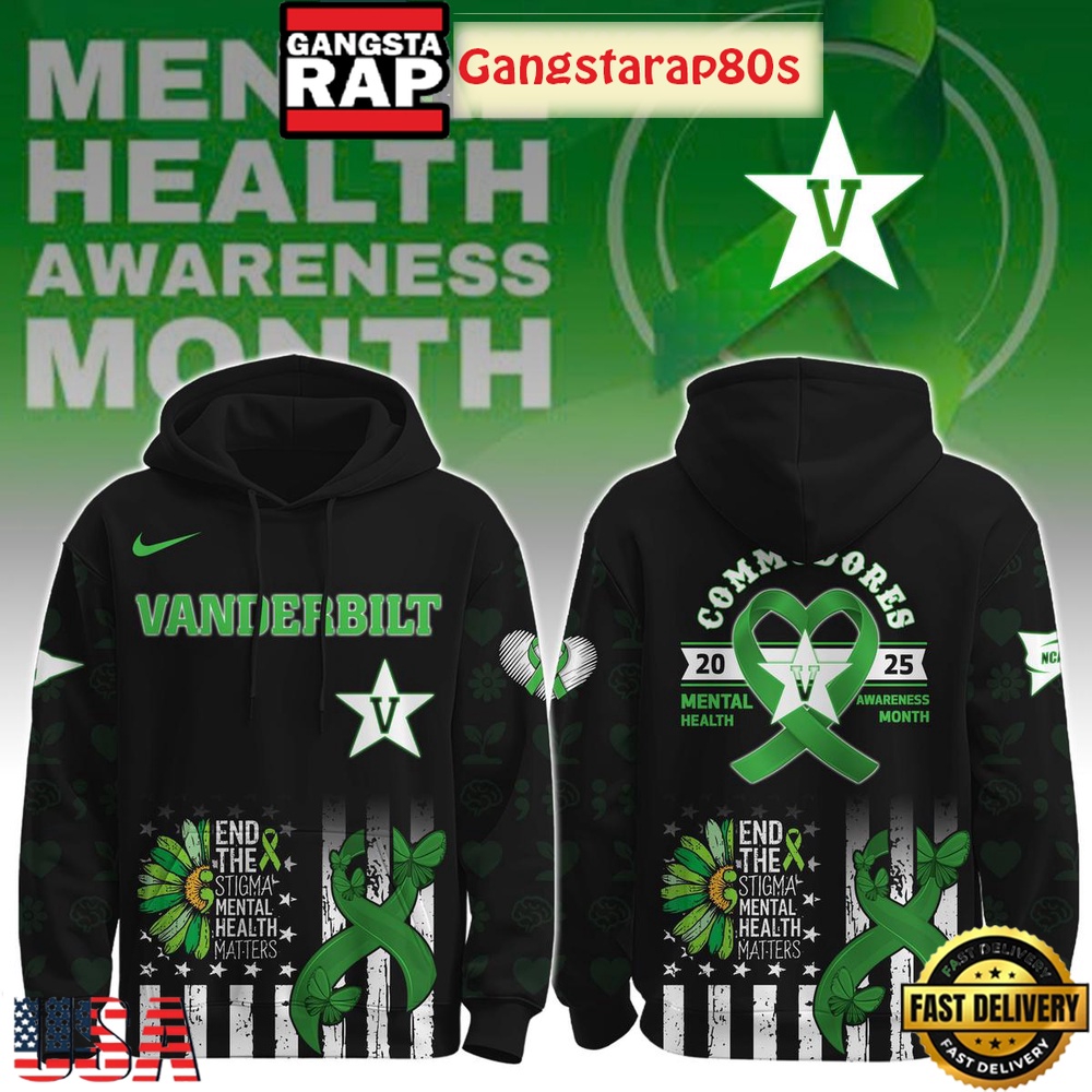 Vanderbilt Commodores Mental Health Awareness Special Edition All Over Print T-Shirt Hoodie Or Zip-up Hoodie LN