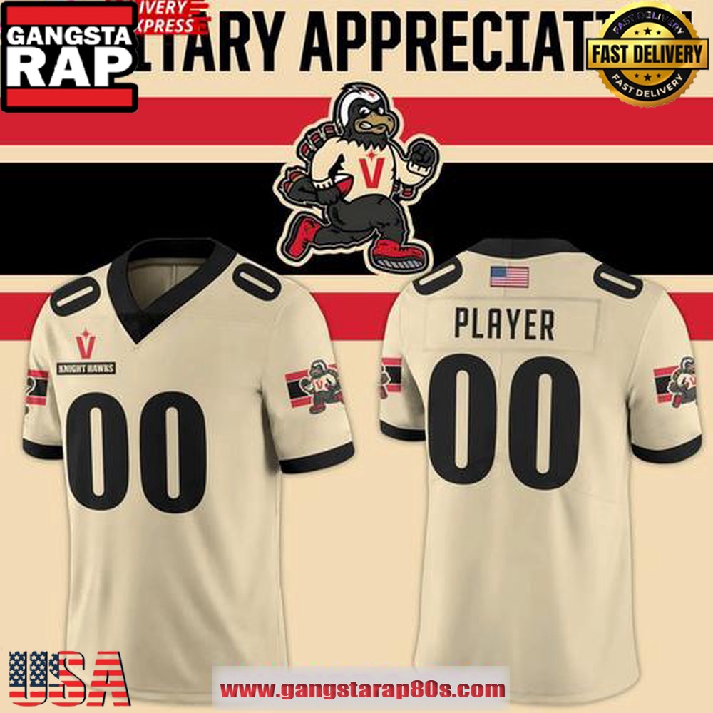 Vegas Knight Hawks 2025 Military Night Edition Football Jersey LN
