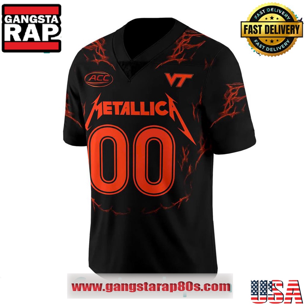 Virginia Tech Football x Metallica 2025 Personalized Football Jersey LN - Image 2