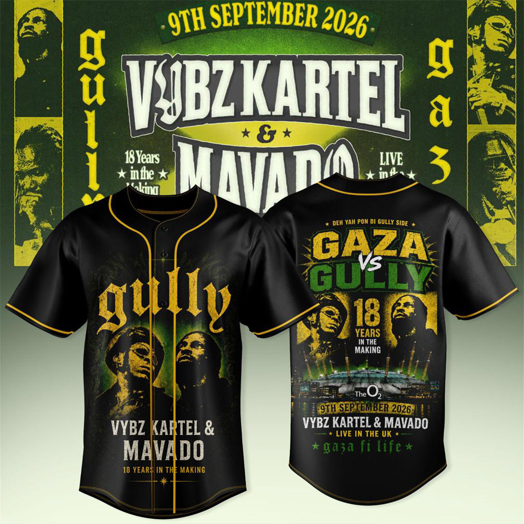 Vybz Kartel X Mavado Merch Gaza Vs Gully Special Baseball Jersey HG 2026 Gift For Music Lovers