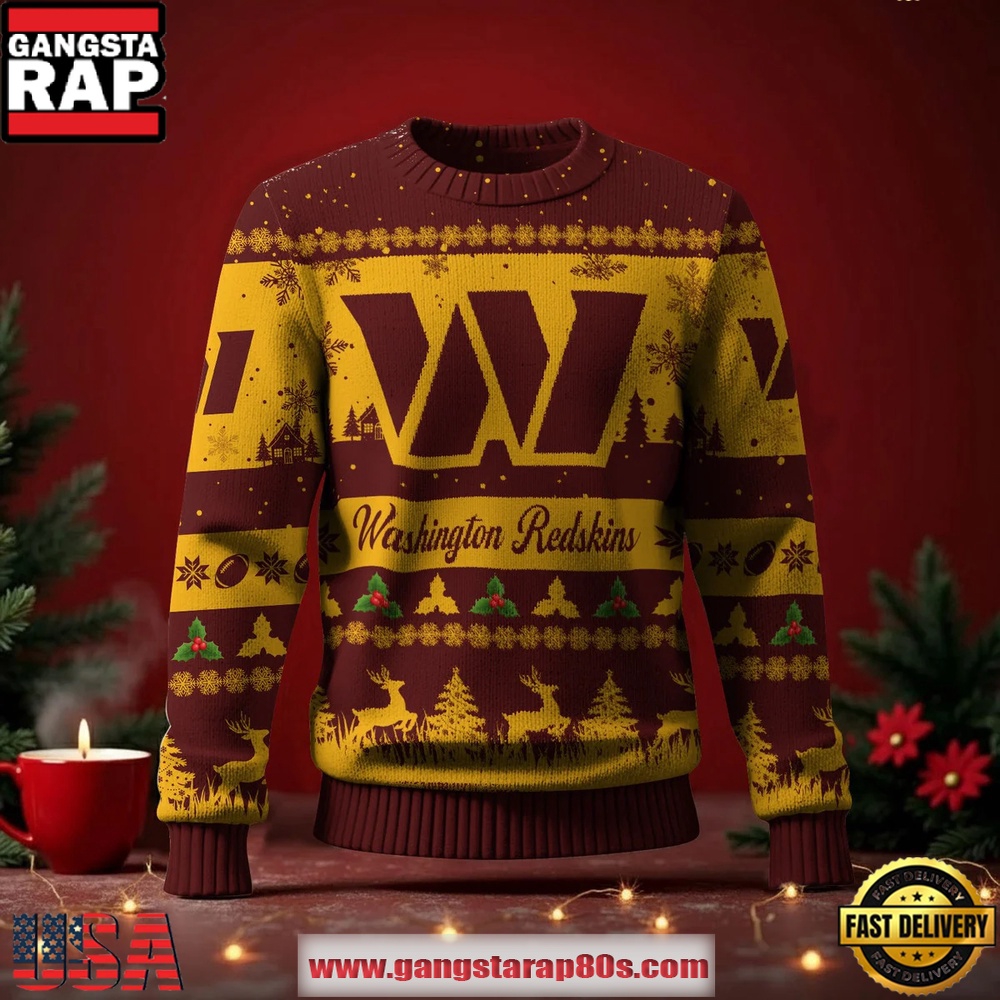 Washington Commanders NFL Holiday Spirit Ugly Christmas Sweater LN