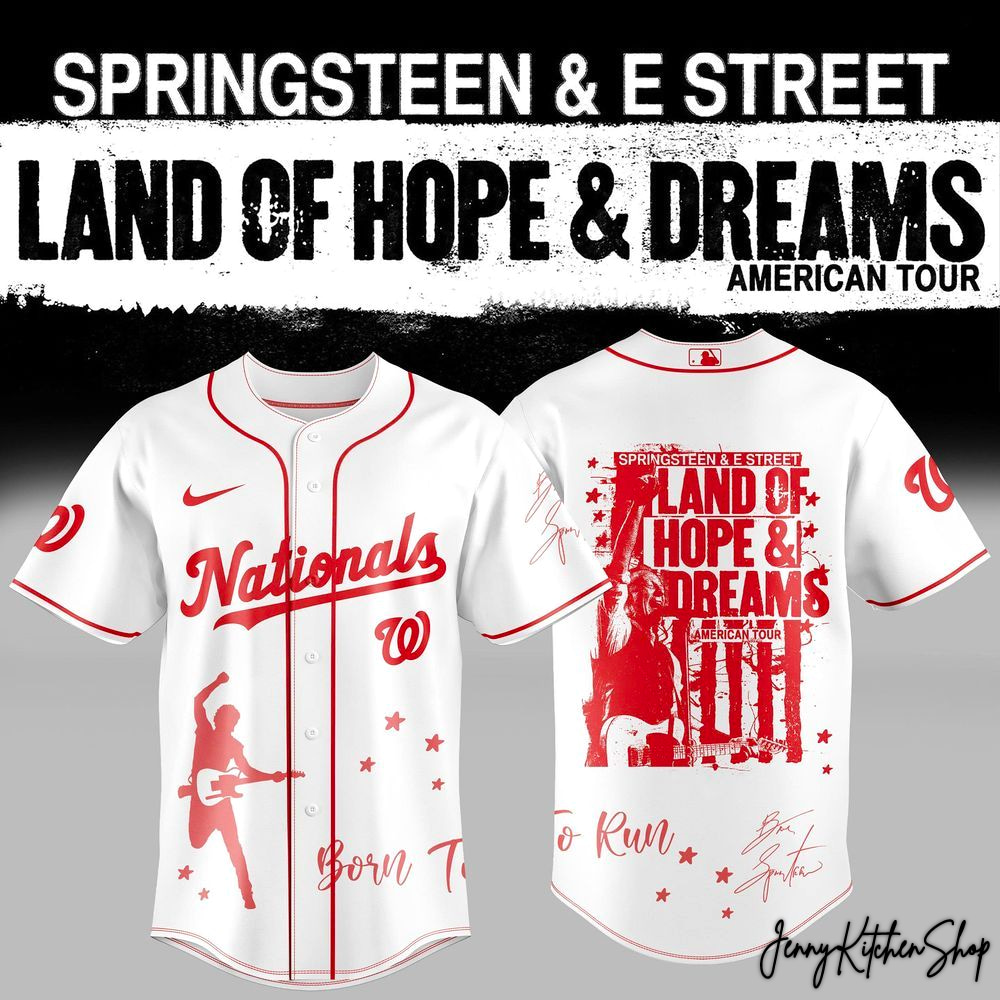 Washington Nationals x Bruce Springsteen & The E Street Land Of Hope & Dreams Tour HFN Baseball Jersey