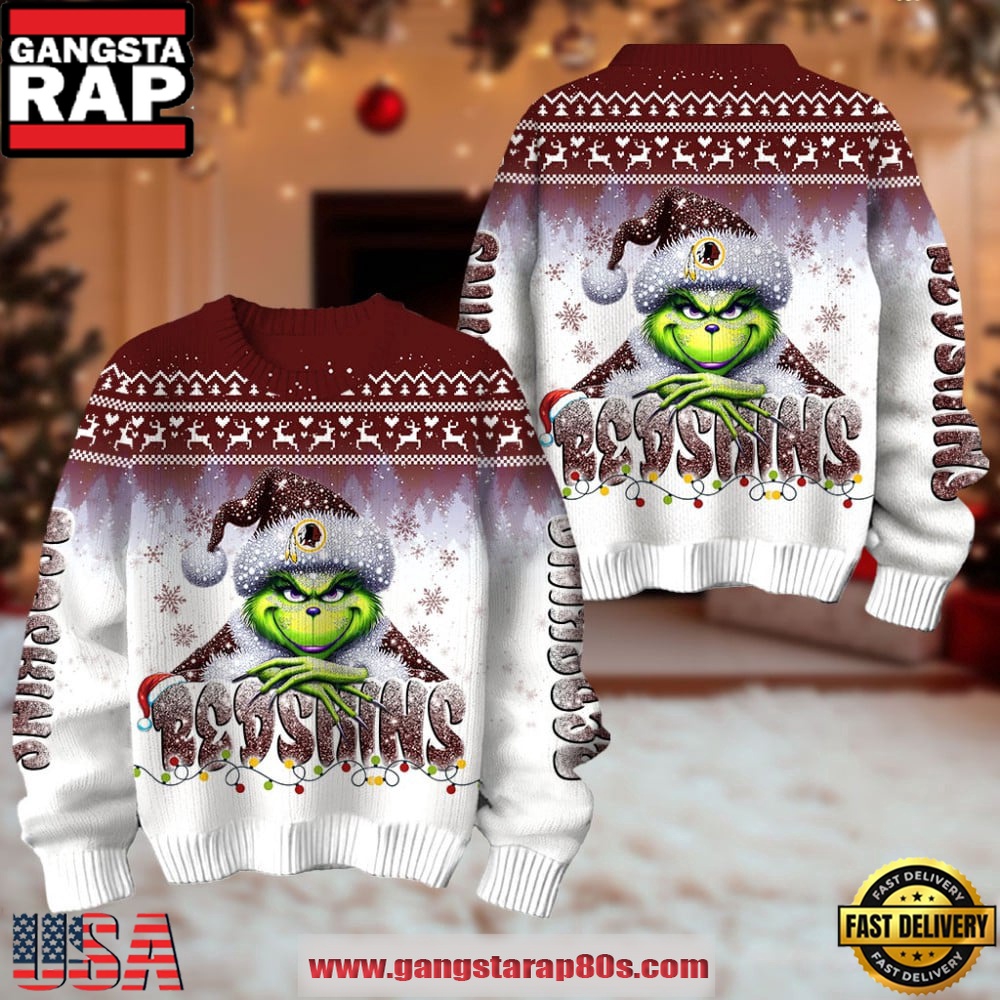 Washington Redskin NFL x The Grinch Edition Ugly Christmas Sweater LN