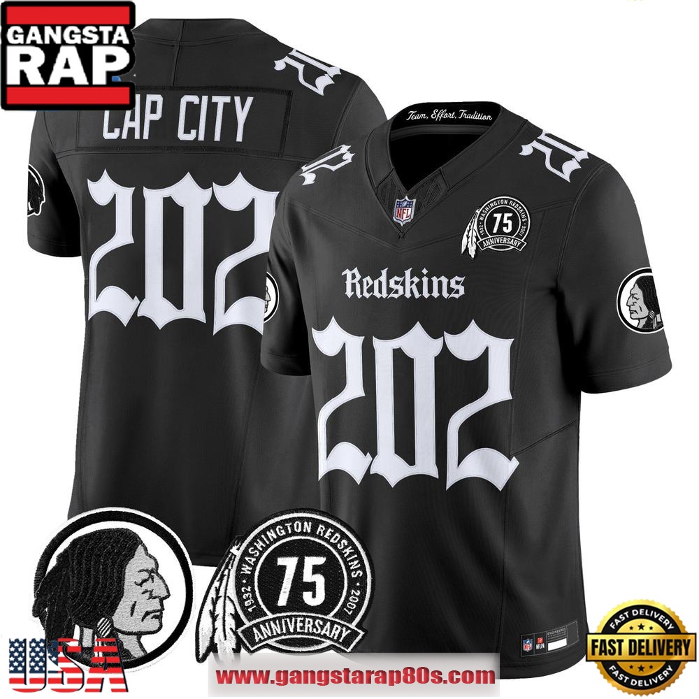 Washington Redskins Gothic Capital Edition Vapor Limited Edition Personalized Football Jersey LN