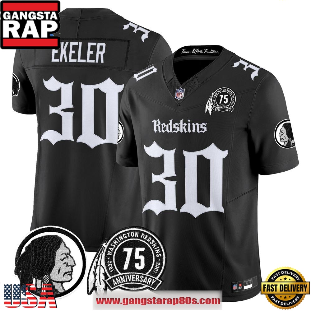 Washington Redskins Gothic Capital Edition Vapor Limited Edition Personalized Football Jersey LN - Image 2
