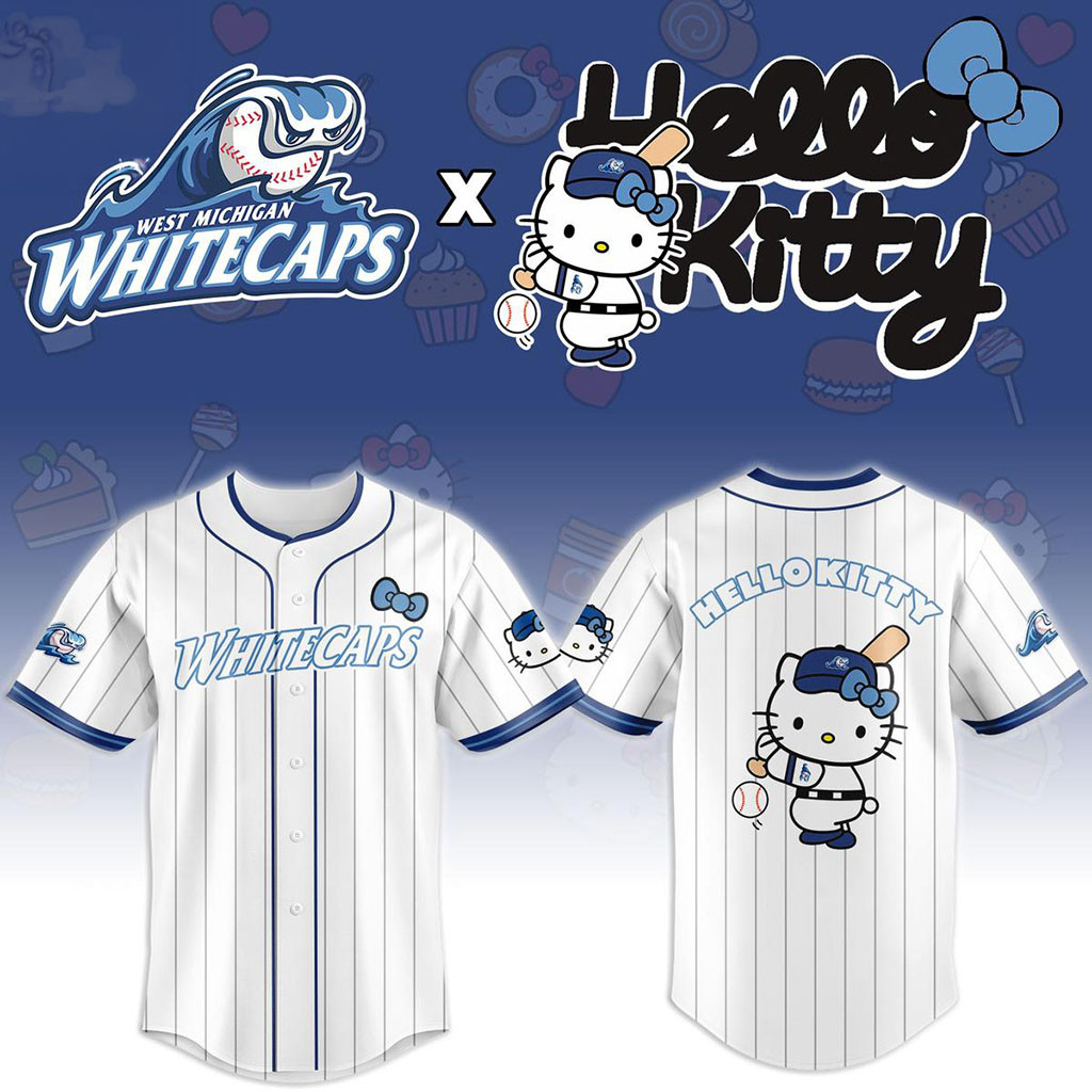 West Michigan Whitecaps X Hello Kitty Night 2026 Baseball Jersey HG Whitecaps Merch Gift For Fans – Joyoce