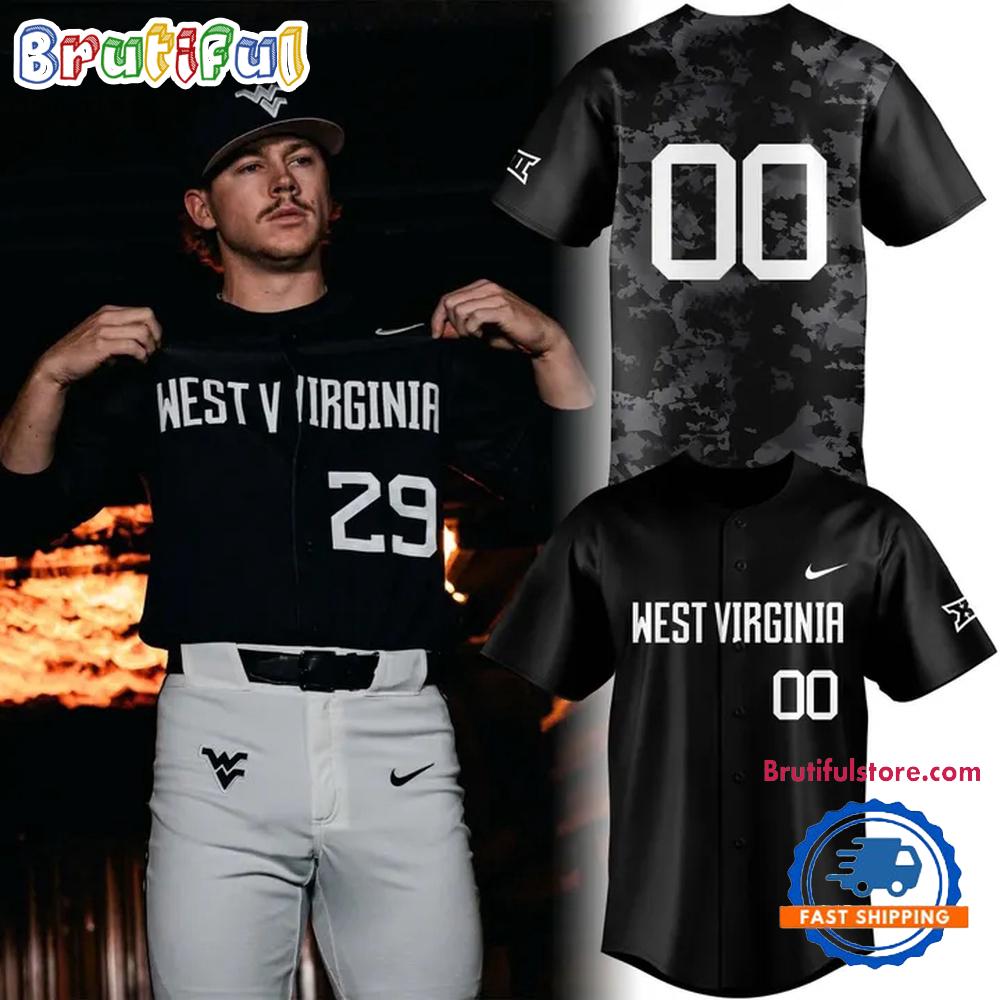 West Virginia Mountaineers Baseball 2026 Coal Rush Uniform HFN Baseball Jersey Shirt