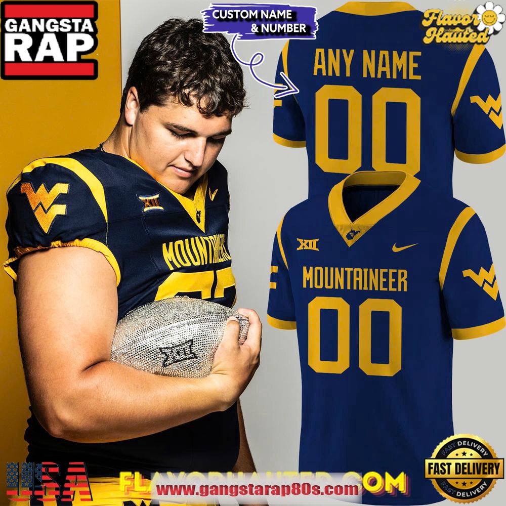West Virginia Mountaineers Premier Special Edition Personalized Football Jersey LN